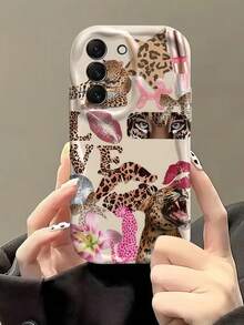 Creamy Dopamine Wave Ruffle Soft TPU Texture Creative Leopard Element Pattern Phone Case Compatible With Galaxy S21 S22 S23 S24 S25 S26/Honor/ And Other Models - White - View 2