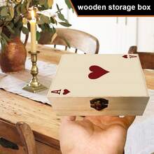 Single Wooden Storage Box, Heart-Shaped Ace Design, Perfect As A Gift For Organizing Small Items, Card Collection, Jewelry Storage, Desktop Organization, And Vintage Home Decor - Multicolor - View 1