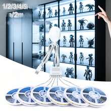 Hand Wave Activated COB LED Cabinet Lights, USB Powered, One Sensor Controls Multiple Light Strips, 2 Color Temperatures Flexible Cuttable LED Strips For Display Showcase, Wardrobe - White - View 2