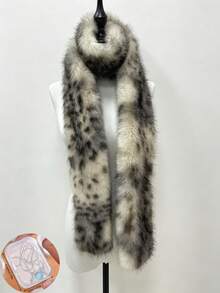 Women's Leopard Print Scarf, Fashionable Neck Scarf And Collar Style Winter Accessory, Long Animal Pattern Shawl, Suitable For Autumn/Winter Outfits, Soft Touch Layering Piece, Applicable For Daily Wear, Street Style, Travel, Holiday, Party, Gifting And Cold Weather Styling - Multicolor - View 11