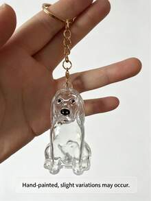 1/2pcs Pet Hair Memorial Keychain, Cute Sitting Dog Breed Memorial Pendant, Pet Hair Storage Box, Dog Lover Memorial Gift, Bag & Key Charm - Multicolor - View 14