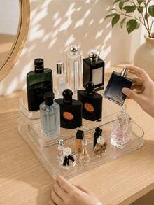 1 buah Rak Display Bertingkat Akrilik, Rak Display Trapesium 3 Tingkat, Rak Penyimpanan & Display Rumah untuk Perhiasan, Kosmetik, Rak Display Penyimpanan Multi-Lapisan Transparan, Rak Kue, Rak Parfum - MultiWarna - View 3