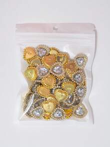 20/35/60/95pcs/Bag Mixed Color, Solid Color Heart-Shaped Rhinestone Decor With Gold Base, Suitable For Phone Cases, Bags, Shoes, Clothing Accessories And Jewelry Making DIY Crafts, Multiple Colors Available - Heart-shaped Diamond - View 51