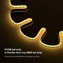 Hand Wave Activated COB LED Cabinet Lights, USB Powered, One Sensor Controls Multiple Light Strips, 2 Color Temperatures Flexible Cuttable LED Strips For Display Showcase, Wardrobe - White - View 5