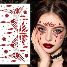 1pc Halloween Diamond Stickers, Face Stickers, Party Rhinestone Stickers, Acrylic Gemstone Rhinestone Stickers - Multicolor - View 4