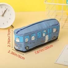 1pc Creative Cartoon Style Large Capacity Bus Shaped Pencil Case For Students, Korean Style - Multicolor - View 7