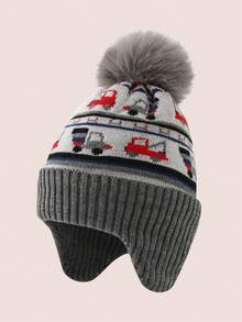 1-Piece Set Of Cute Knitted Car-Shaped Children's Wool Hats, Fleece-Lined And Thickened, Suitable For Boys And Girls, Perfect For Outdoor Wear And Everyday Warmth In Autumn And Winter. - Multicolor - View 4