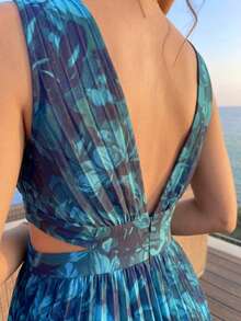 Women Long Dresses - Dark Blue - View 6