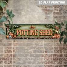 2D Flat Single Piece Metal Sign, Garden Shed Wall Hanging Decor, Rustic Home Kitchen Farmhouse Decorative Plaque, 3.94X15.75 Inches (Random Style) - A - View 8