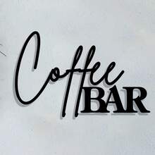 1pc Vintage Coffee Bar Metal Sign - Cursive Style, Rustic Wall Decor With Holes, Perfect For Farmhouse Decor, Ideal Christmas Gift, Coffee Bar Decoration, Vintage Coffee Bar, Cursive Art, Coffee Bar Decor - One Size Fits All - View 8