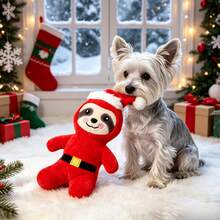 Christmas 4 Styles Pet Toy Set, 12cm/32cm/10*28cm/10*26cm,Sloth Santa, Bauble, Christmas Tree, 3-Color Bell Rope, Plush Squeaky Durable Dog Holiday Toy - Multicolor - View 5