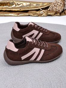 Hidkat Sepatu Sneakers Wanita Musim Panas 2025 Model Baru, Tipis, Kasual, Datar, Sol Lembut, Kombinasi Warna - 60901 Cokelat Kopi - View 6
