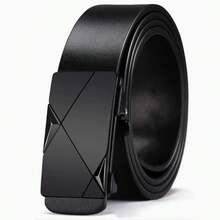 Men's Business Belt, Men's PU Automatic Buckle Belt, Business Style Workplace Belt, Hidden Tail Design, Minimalist Automatic Buckle - Multicolor - View 14