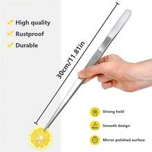 Kitchen Tongs For Home Use, 30 Cm, Versatile Grilling And Cooking Tongs – An Essential Kitchen Utensil For Home Cooks And Professionals When Grilling And Preparing Steaks - Silver - View 2