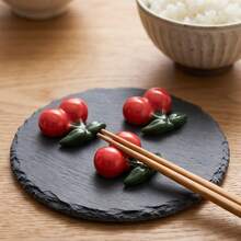 1pc Cute Realistic Sunflower & Cherry Ceramic Chopstick Holder, Mini Chopstick Rest, Home Hotel Restaurant Table Decor Accessory - View 6