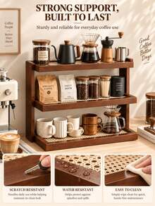 Desktop Storage Rack Home Computer Desk Foldable Coffee Cup Holder Camping Table Bar Counter Organizer Shelf - Multicolor - View 4