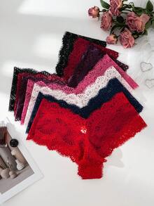 7pcs/Pack Plus Size Women's Sexy Lace Triangle Panties - Multicolor - View 5