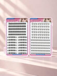 Self-Adhesive Glue-Free Cluster Lash Book, Large Capacity Segmented DIY False Eyelashes, Natural Fluffy Reusable Lashes - View 3