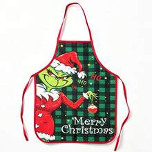 The Grinch 1pc Christmas Series Printed Apron, Waterproof & Stain-Resistant, Creative & Funny Kitchen Apron, Christmas Decoration - Multicolor - View 7