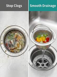 1pc Kitchen Sink Strainer Basket, Stainless Steel Fine Mesh Sink Filter With Handle, Anti-Clogging Food Catcher Drain Strainer For Kitchen Sinks, Fits Most Standard Sink Drains, Heavy Duty & Rust-Resistant - Multicolor - View 6