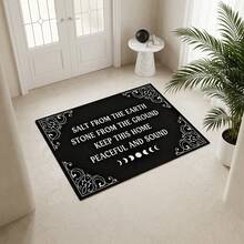 1pc Witch Welcome Doormat, High-Quality Velvet, Protective Spell Halloween Doormat, Gothic Moon Phase Fun Doormat, Suitable For Autumn, Halloween, Thanksgiving Atmosphere Decoration, Doormat, Home Decor, Area Rug, Welcome Mat, Carpet, Floor Mat - A - View 5
