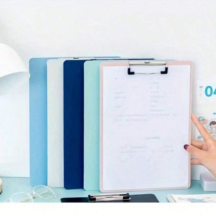A4 Size Clipboard Folder - Durable PP Material, With Writing Board, Student And Professional Office Folder, Document Filing Folder - Multicolor - View 1