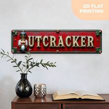 Vintage Flat Nutcracker Wall Decor With Gold Foil Lettering - Rustic Metal Plaque For Home, Farmhouse, Porch, Office Decoration - Durable Nutcracker Shaped Ornament, Ideal Christmas Gift, Easy To Install (Random Style) - A - View 5