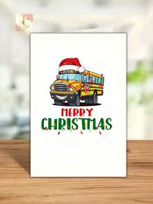 1pc Funny School Bus Driver Christmas Card - Perfect Holiday Greeting For Family, Friends, Colleagues & Bosses, Best For Christmas - One Size Fits All - View 6