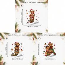 1/3pcs Cute Christmas Highland Cow Window Stickers, Double-Sided Visible PVC Static Cling Glass Decals, Suitable For Winter Holiday Party Window Display - Multicolor - View 12