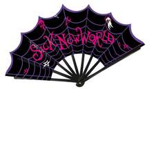 1pc Halloween Themed Spider Web Print Folding Fan, Handheld Decorative Fan, Costume Party Styling Prop, Holiday Party Small Gift - Multicolor - View 3