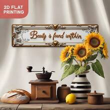 2D Flat Decorative Sign And Plaque, Vintage "Beauty Is Bestowed By Money" Wall Sign, Rustic Style Metal, Suitable For Office, Store, Home, Farmhouse, Porch, Durable, Perfect Gift For Friends (Random Style) - A - View 4