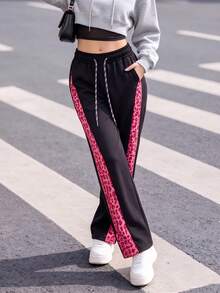 Women's Spring/Autumn Outdoor Casual Colorblock Long Pants, Versatile For Daily Wear, Home, Commute, Camping, Party And Sports - Black - View 11