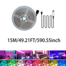 1pc USB 5V RGB LED Strip Lights, 3-Key Inline Controller, Self-Adhesive, Cuttable, Multi-Mode Color Changing LED Light, For TV Backlight, Bedroom, Gaming Room, Holiday & Party Decor - 3Key RGB - View 12