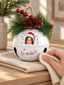 1pc Personalized Photo Christmas Bell Ornament,Custom 2026 Jingle Bell, Christmas Tree Decor,Holiday Bell Ornament, Window Entry Door Decor,Bell Ornament Custom, Christmas Gift - Red - View 8