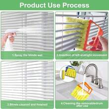 1pc Reusable Window And Blind Cleaning Brush With Washable Dust-Proof Brush Head - Easily Clean Blinds, Vents, Blind Slats And Narrow Spaces, Machine Washable, Suitable For Home, Bathroom And Kitchen Surfaces - Multicolor - View 2