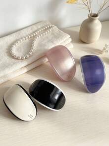 1pc Premium Curved Hair Clip For Women, Solid Color Ponytail Hair Accessory, Hair Tie Clip - Multicolor - View 2