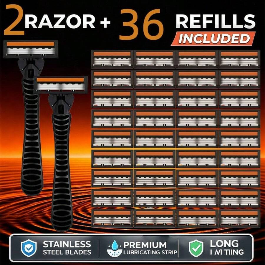 Men's Razors, Manual Shaving Razors, 3-Layres Blade Razors, Replacement Razor Blades, Hair Care Tools, Traditional Safety Razors For Smooth Shaving Travel