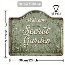 2D復古花園植物木製裝飾牌，適用於庭院牆面、圍欄、車庫、室內牆面裝飾，絕佳禮物/無需用電 - TM34 - 查看 3