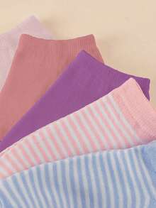 1 Pair/3 Pairs/5 Pairs/10 Pairs Random Style Women's Macaron Striped Casual Socks, Soft And Skin-Friendly, Suitable For Spring And Summer Daily Wear - Multicolor - View 5