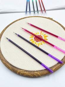 10pcs Water-Soluble Pen Refills, Washable Fabric Marking Pen Refills, Includes Red, Blue, Green, Purple, Rose Red 5 Colors To Choose From, Suitable For Different Fabric Background Colors, Applicable For Cross Stitch Tracing, Embroidery Positioning, Patchwork Marking And Other Various Crafting Scenarios - Erasable Pen Refills - View 4