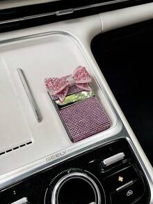 1PC Fashion Shiny Car Armrest Box Card ID Coin Storage Box Multifunctional Luxury Women's Cigarette Case - Multicolor - View 3