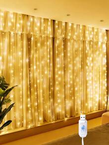 6 buah Lampu Hias Tirai LED, 8 Mode Pencahayaan dengan Kontrol Jarak Jauh, Lampu Peri, Bertenaga USB, Tahan Air, Cocok untuk Natal, Pernikahan, Pesta, Rumah, Taman, Kamar Tidur, Dekorasi Dinding - Lampu Tirai - View 3