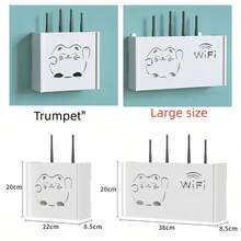 Wireless WiFi Router Storage Box, Large Capacity Multi-Layer Storage Box, Wall-Mounted Router Cable Box, Shelf Storage Organizer Box, Wall-Mounted Router Cable Box, Shelf Storage Organizer Box, Phone Holder, Desktop Phone Holder Box - Multicolor - View 10