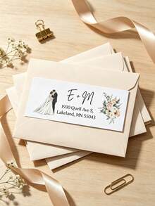 Custom Wedding Or 'Save The Date' Return Address Labels, Personalized Bride And Groom Stickers For Invites, Wedding Favor Packaging Labels - Multicolor - View 6