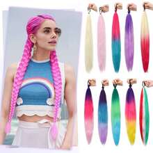 European And American Cross-Border Hot-Selling Rubber Band Ponytail Wig, Boxing Braid Colorful Elastic Rope Wig, Ponytail Hair Tie Hair Accessory - Maroon - View 7