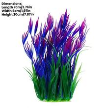 1pc Green Artificial Aquarium Plant, Plastic Fake Fish Tank Grass Decoration With Weighted Base, 20cm Realistic Water Plant, Suitable For Fish Tank, Turtle Tank Landscape, Easy To Clean - Happy Aquarium - View 10