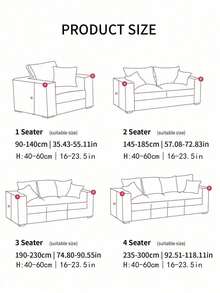 1pc Printed Hem Full Stretch Sofa Cover, Dirt-Resistant, Elastic One-Piece Full Coverage Sofa Protector, Living Room Home Decor, Machine Washable - Red - View 4