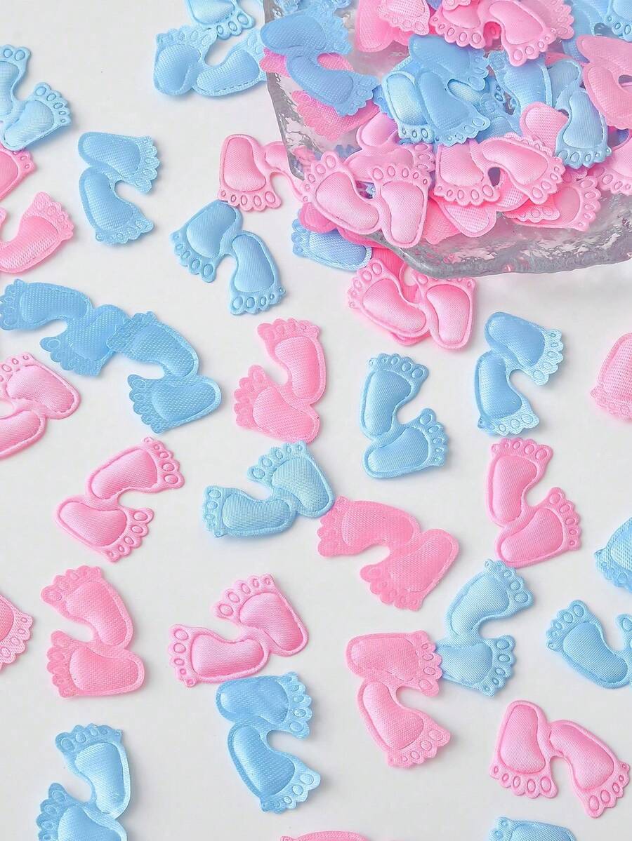 25pcs Pink & Blue Non-Woven Fabric Foot-Shaped Party Confetti - Multi-color - View 1