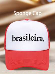 1pc Men Hat 'brasileira.' Printed Hats For Men Adjustable Design UV Protection Perfect For Outdoor Trips, Everyday Wear, Beach Parties, And Sports. - Multicolor - View 11