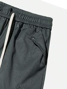 Vancamel Pulse Men's Outdoor Functional Style Sports Long Pants, Versatile Casual Solid Color Minimalist Large Pocket Design - Dark Grey - View 4
